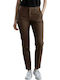 Damen Stoff Hose in Normaler Passform Brown