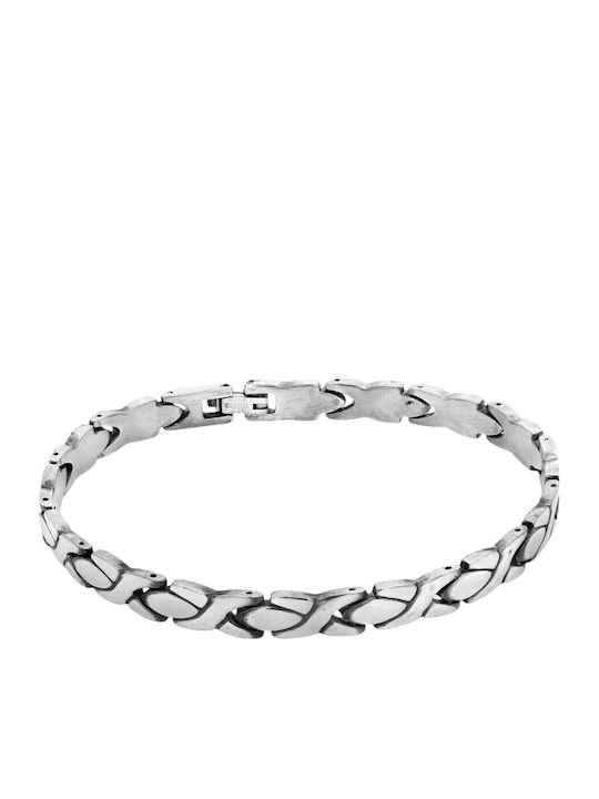 Kalliopi Silver Βραχιόλι Χειροπέδα από Ανοξείδωτο Ατσάλι 22cm