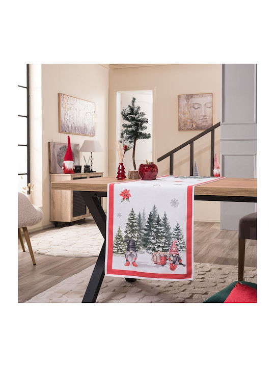 Teoran Weihnachtlich Tischtuch Läufer Stoff Mehrfarbig L140xB40cm.
