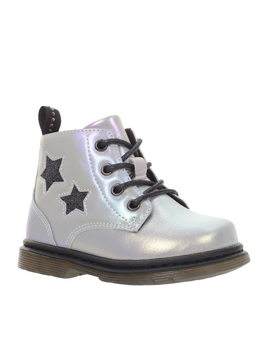 Rasy Kids Boots with Laces Silver