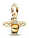 Charmy Charm mit Steinen aus Vergoldetem Silber mit Zirkon Schwarz