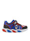Παιδικά Sneakers Ανατομικά με Σκρατς & Φωτάκια Μπλε
