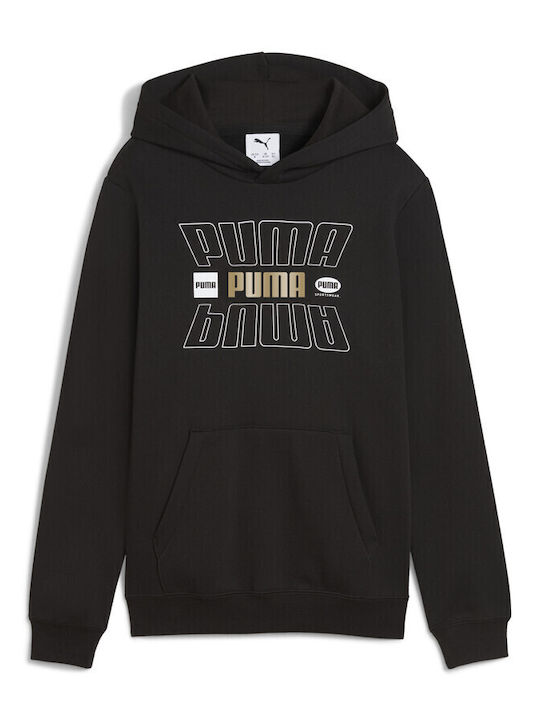 PUMA Παιδικό Φούτερ με Κουκούλα και Τσέπες Μαύρο