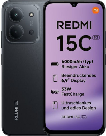 Xiaomi Redmi 15C 5G Dual SIM (4/128GB) Черен