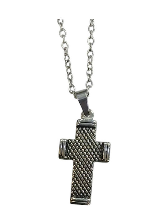 Kalliopi Silver Crucifix Bărbat Din Oțel Cu Lanț