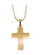 Kalliopi Silver Crucifix Bărbat Din Oțel Plăcat Cu Aur Cu Lanț