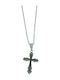 Kalliopi Silver Crucifix Bărbat Negru Din Oțel Cu Lanț