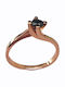 Aris Dentopoulos Jewellery Single Stone Ring Made of Rose Gold Plated Silver with Zircon