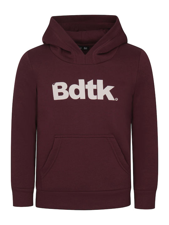 Fleece Kids Sweatshirt with Hood and Pockets Burgundy