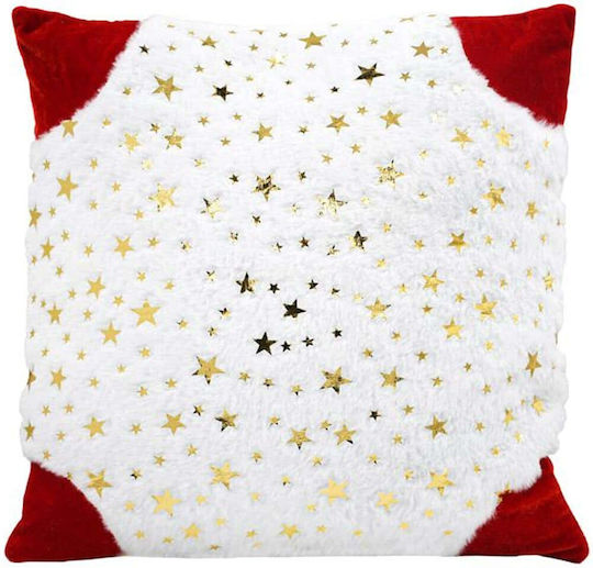 Fylliana Christmas Decorative Pillow Stars Square White 42x42cm