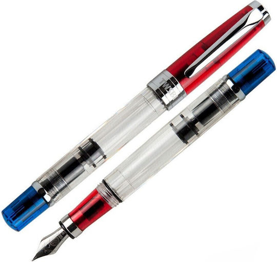 Twsbi Diamond 580 Kalligraphiefüller Fein mit Rot Tinte