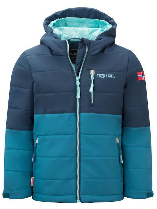 Waterproof Kids' Casual Jacket Windproof with Hood Blue