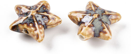 Handmade Porcelain Starfish Bead 20.5x8.5mm 5pcs