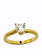 Aris Dentopoulos Jewellery Ring with Zircon made of Silver Gold Plated