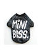 Dog Sweater Gray "mini Boss" 18cm Back Length 18cm