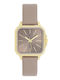 Oozoo Timepieces Γυναικείο Ρολόι 34mm Μπαταρίας με Μπεζ Δερμάτινο Λουράκι