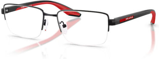 Prada Мъжки Металик Рамки За Очилa Черни PS51SV 1AB1O1