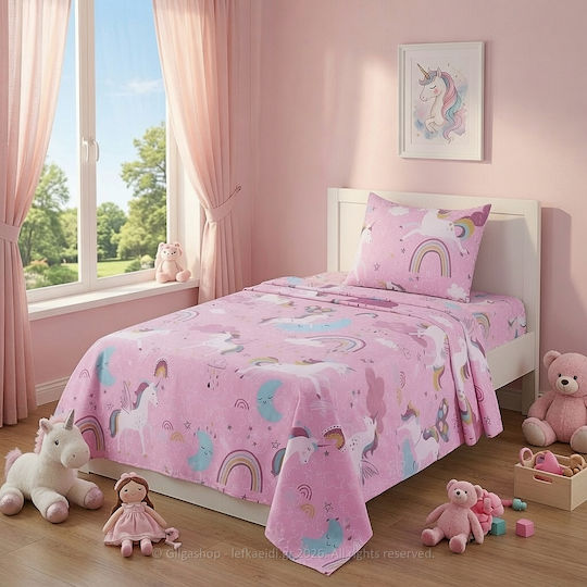 Casa Colori Kids Duvet Cover Single Cotton Multicolored 160x240cm