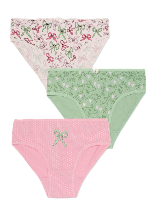 Minerva Bows Set pentru copii cu chiloței Ecru-pink-green