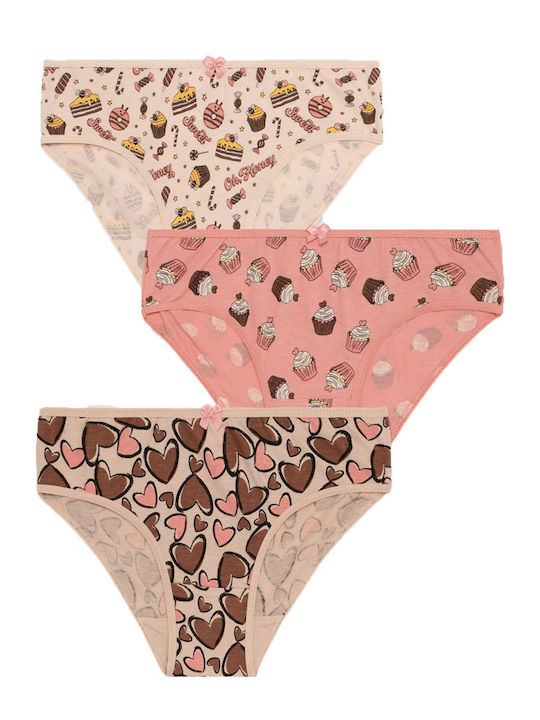Minerva Cup Cakes Παιδικό Σετ με Βρακάκια Cream, Coral, Beige