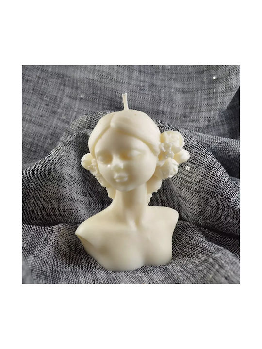 Kerze Skulptur einer Frau Zimtrollen