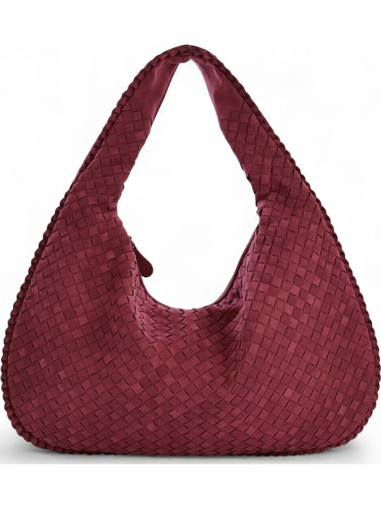 Passaggio Leather Γυναικεία Τσάντα Ώμου Μπορντό