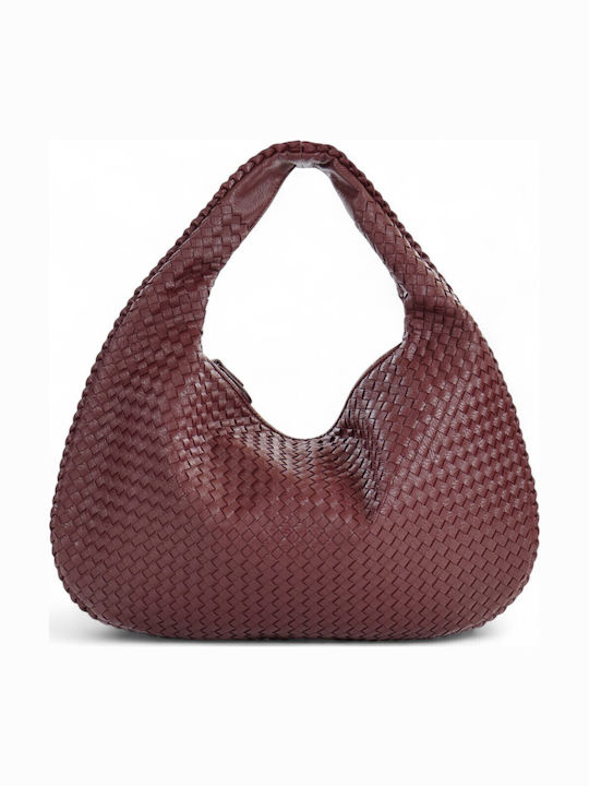 Passaggio Leather Γυναικεία Τσάντα Ώμου Μπορντό