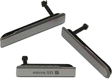 Κάλυμμα Θύρας Σετ 3 Τεμάχια Plastic Flap Covers Set Sony Xperia Z1 Mini Μαύρο