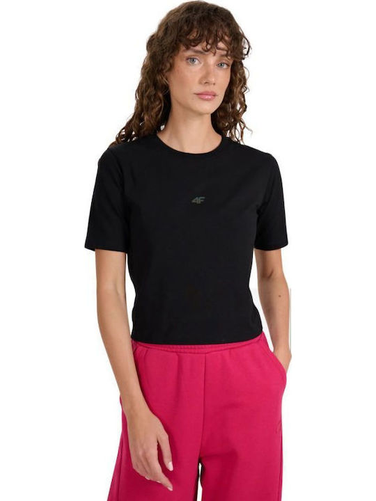 Γυναικείο Αθλητικό Crop T-shirt Deep Black
