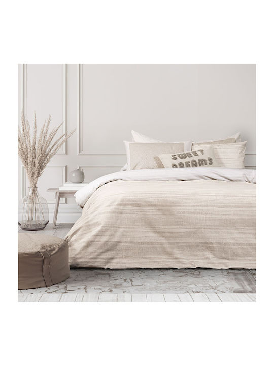 Nima Duvet Cover Set Flannel Single with Pillowcase 160x240 Venity Beige