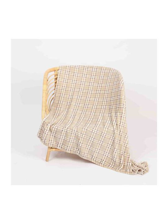 Lucktora Κουβέρτα Fleece Υπέρδιπλη 220x240εκ. Μπεζ