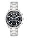 Ted Baker Herrenuhr Chronograph Batterie mit Silber Metallarmband