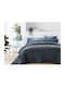 Set Quilt Super King 220x240cm Luxury Velvet Gray 3 Pieces