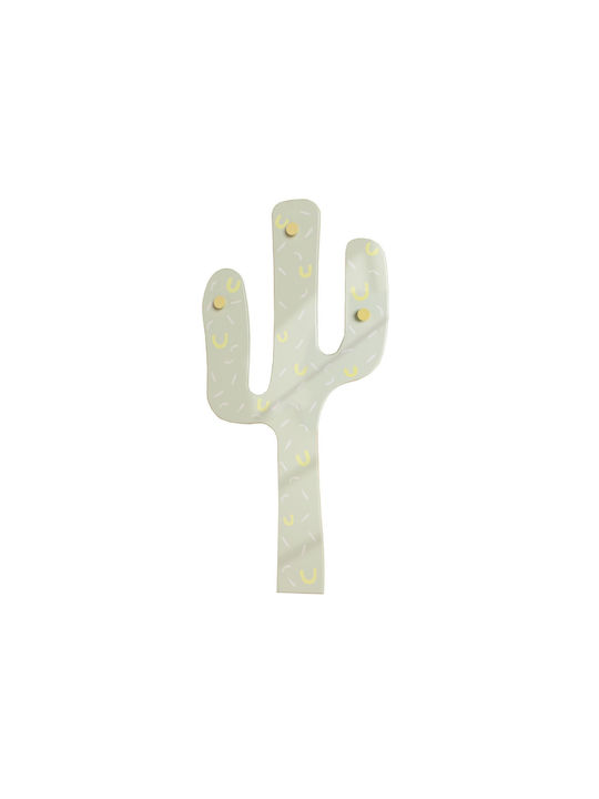 Wudd Wooden Self-Adhesive Kids Wall Hanger with Hooks Beige 48.5x48.5x99cm