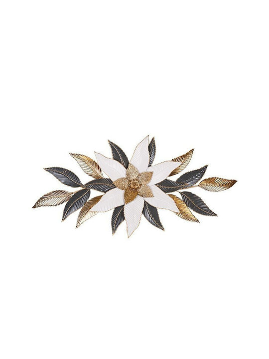 Wall Decor Flower Grey Made of Metal 133.4x6.4x66.7cm