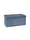 Stool For Living Room Upholstered with Fabric Blue 76x38x38cm