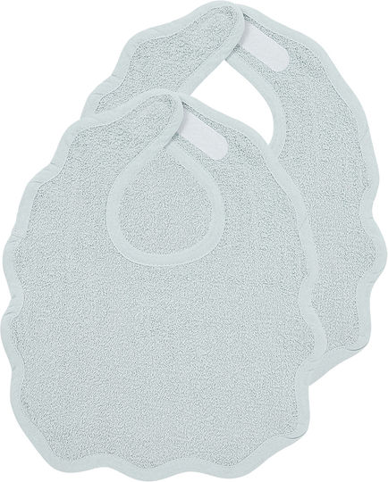 Meyco Bavetă din 100% Bumbac cu autocolant Wavy Blue Grey 2buc