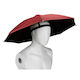 Head Umbrella Flippy 69 Cm Diameter Elastic Headband UV Rain Protection Dark Red