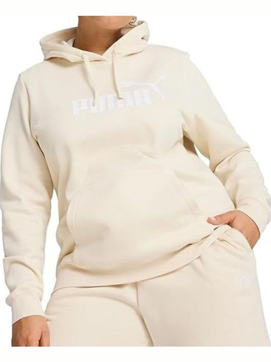 PUMA Ess No.1 Logo Women's Sweatshirt Hooded Beige