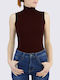 Women's Sleeveless Turtleneck Top Brown