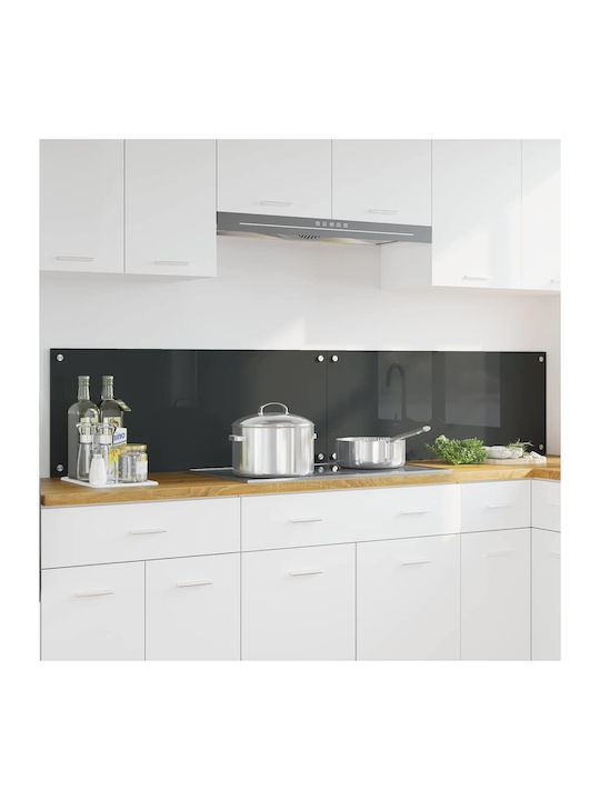 vidaXL Rectangular Glass Back Dark Gray 100x40cm 3415467 2 Pieces