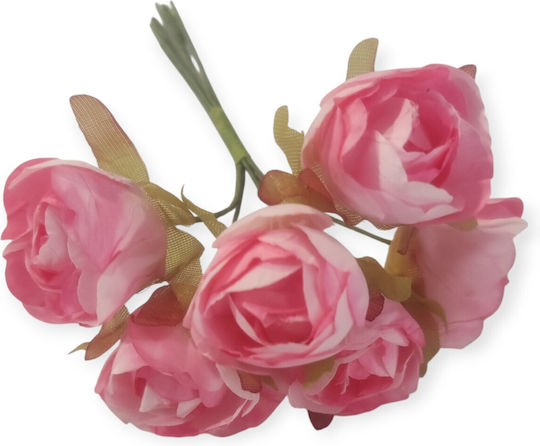 Set Mini Pink Roses 3cm 6 Pieces