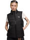 Langes Damen Ärmelloses Puffer Jacken für Winter Schwarz