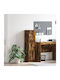 vidaXL Wohnzimmer Vitrine aus Spanplatte Rauch Eiche 31.5x32x124cm