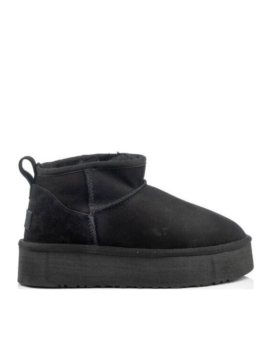 Boxer Leather Women's Ankle Boots Black