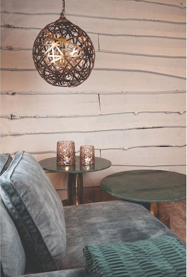 Edith Ptmd Pendant Light Bronze with Socket E27 40x40x48cm