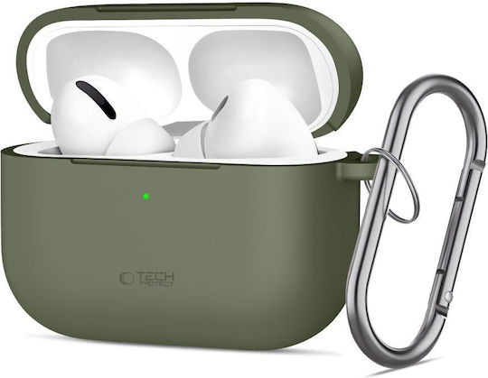 Tech-Protect Silicone Hook Калъф с кука в Зелен цвят за Apple AirPods Pro