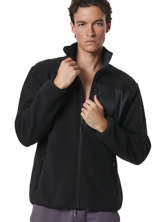 Body Action Ανδρική Ζακέτα Fleece με Κουκούλα Μ...