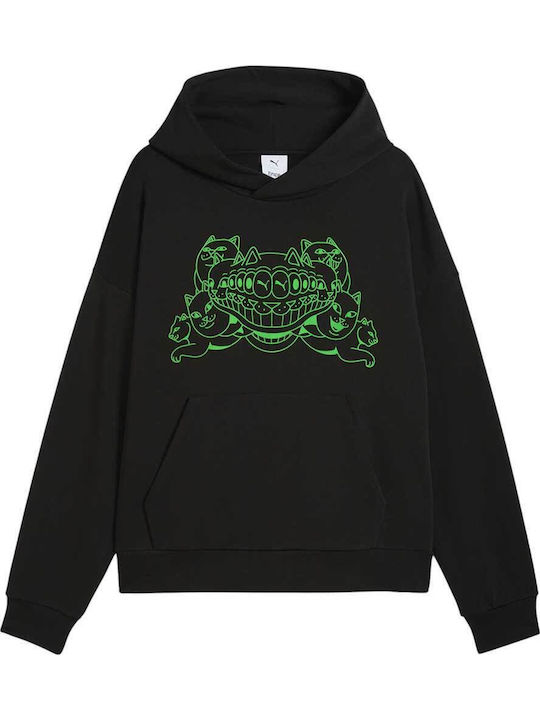 PUMA Graphic Sweatshirt mit Kapuze Schwarz