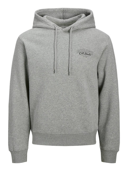 Jack & Jones Sweat Φούτερ με Κουκούλα Γκρι